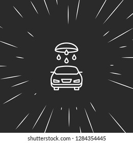 Outline car wash icon, illustrated icon for modern web and mobile design, simple and minimal symbol of car wash