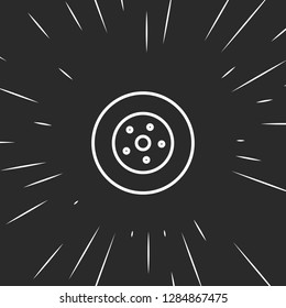 Outline car wheel icon, illustrated icon for modern web and mobile design, simple and minimal symbol of car wheel