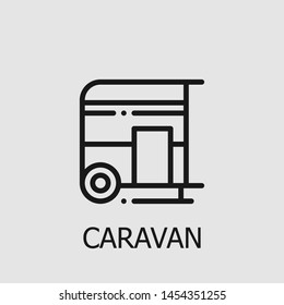 Outline caravan vector icon. Caravan illustration for web, mobile apps, design. Caravan vector symbol.