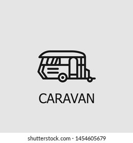 Outline caravan vector icon. Caravan illustration for web, mobile apps, design. Caravan vector symbol.