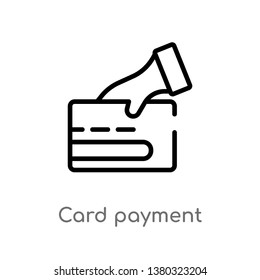 outline card payment vector icon. isolated black simple line element illustration from e-commerce and payment concept. editable vector stroke card payment icon on white background