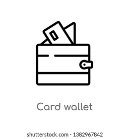 outline card wallet vector icon. isolated black simple line element illustration from general concept. editable vector stroke card wallet icon on white background
