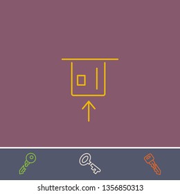Outline card withdrawal icon.Best card withdrawal vector, illustrated icon for modern web and mobile design.Bonus broken key symbol