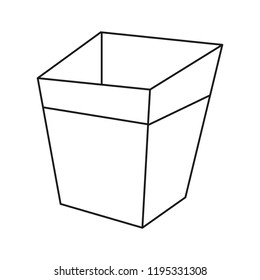 outline cardboard box open