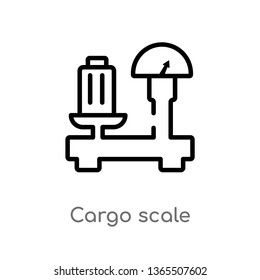 outline cargo scale vector icon. isolated black simple line element illustration from measurement concept. editable vector stroke cargo scale icon on white background