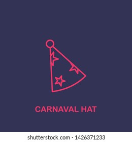Outline carnaval hat icon.carnaval hat vector illustration. Symbol for web and mobile