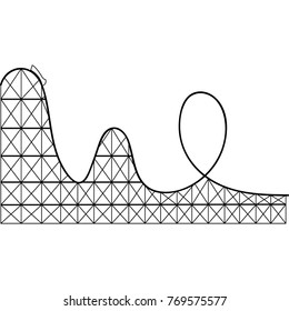 Roller Coaster Flat Illustration Amusement Park Stock Illustration ...