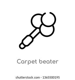 outline carpet beater vector icon. isolated black simple line element illustration from miscellaneous concept. editable vector stroke carpet beater icon on white background
