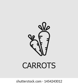 Outline carrots vector icon. Carrots illustration for web, mobile apps, design. Carrots vector symbol.