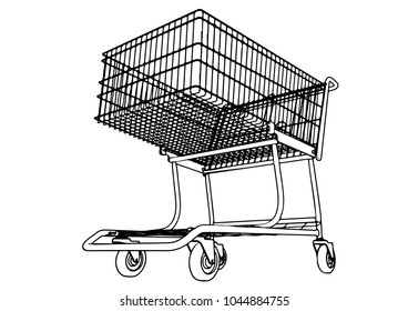 outline cart for products
  vector

