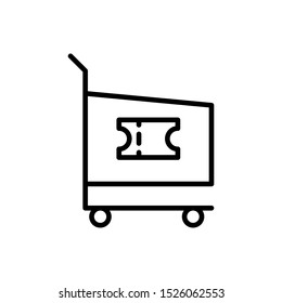 Outline cart vector icon editable vector stroke