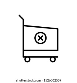 Outline cart vector icon editable vector stroke
