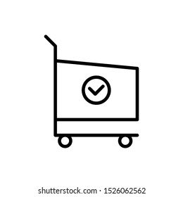 Outline cart vector icon editable vector stroke