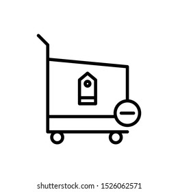 Outline cart vector icon editable vector stroke