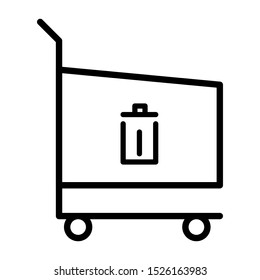 Outline cart vector icon editable vector stroke