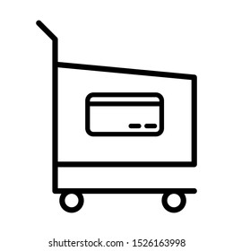 Outline cart vector icon editable vector stroke