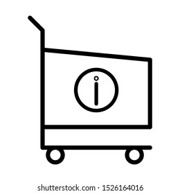 Outline cart vector icon editable vector stroke