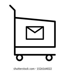 Outline cart vector icon editable vector stroke
