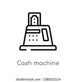 outline cash machine vector icon. isolated black simple line element illustration from e-commerce concept. editable vector stroke cash machine icon on white background