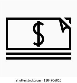 Outline cash pixel perfect vector icon