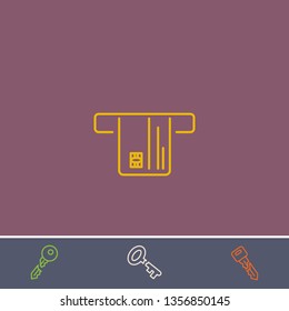 Outline cash withdrawal icon.Best cash withdrawal vector, illustrated icon for modern web and mobile design.Bonus broken key symbol