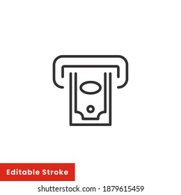 Outline cash withdrawal icon.cash withdrawal vector illustration. Symbol for web and mobile. Editable stroke EPS 10