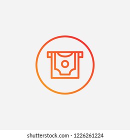 Outline cash withdrawal icon,gradient illustration,vector money sign symbol