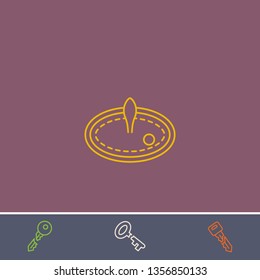 Outline casino game icon.Best casino game vector, illustrated icon for modern web and mobile design.Bonus broken key symbol