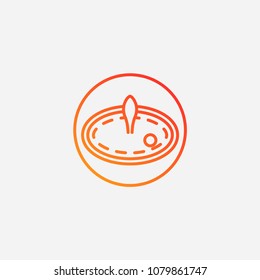 Outline casino roulette icon.gradient illustration vector,game gambling sign symbol
