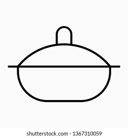 Outline casserole dish vector icon
