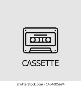 Outline cassette vector icon. Cassette illustration for web, mobile apps, design. Cassette vector symbol.
