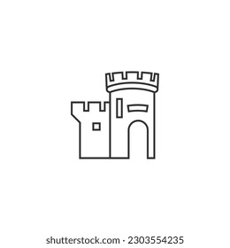 outline castle illustration. simple line art castle iconic logo business vector design template with elegant and modern styles isolated on white 