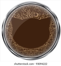 the outline of a cat in the coffee bubbles (key vector illustrator)