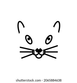 Outline cat face icon isolated on white background
