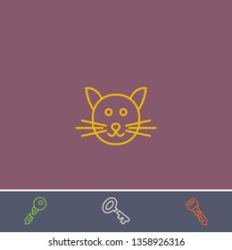 Outline cat icon.Best cat vector, illustrated icon for modern web and mobile design.Bonus broken key symbol
