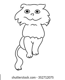 The outline of the cat with a smile