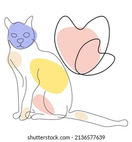 Outline cat Vector                                         
the template, is a professional , modern, colored and elegant for your designs ,background  and as a texture
Fully layered , well organized 