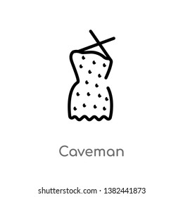 outline caveman vector icon. isolated black simple line element illustration from fashion concept. editable vector stroke caveman icon on white background