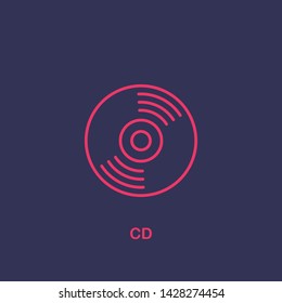 Outline cd icon.cd vector illustration. Symbol for web and mobile