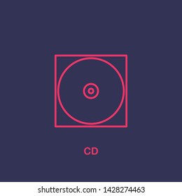 Outline cd icon.cd vector illustration. Symbol for web and mobile