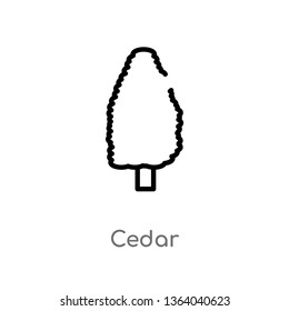 outline cedar vector icon. isolated black simple line element illustration from nature concept. editable vector stroke cedar icon on white background