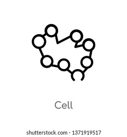 outline cell vector icon. isolated black simple line element illustration from chemistry concept. editable vector stroke cell icon on white background