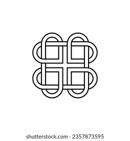 outline Celtic knot of endless love vector, eternity icon, infinite heart symbol, the interconnectivity of life clipart. isolated on white background