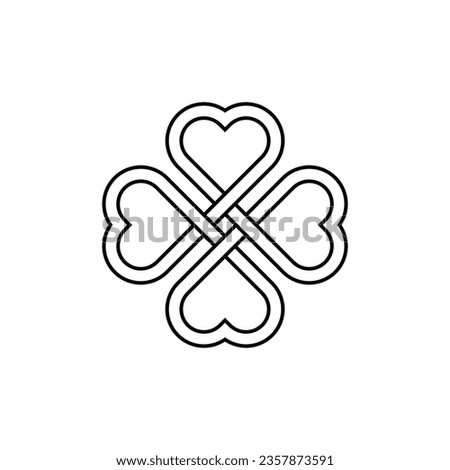 outline Celtic knot of endless love vector, eternity icon, infinite heart symbol, the interconnectivity of life clipart. isolated on white background