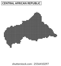 The outline of Central African Republic is displayed with a dotted pattern, emphasizing the country's geographical boundaries.