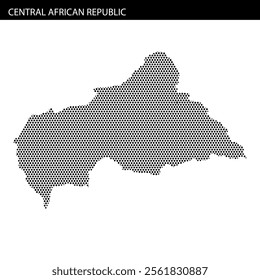 The outline of Central African Republic is displayed with a dotted pattern, emphasizing the country's geographical boundaries.