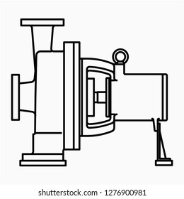 Outline centrifugal pump vector icon
