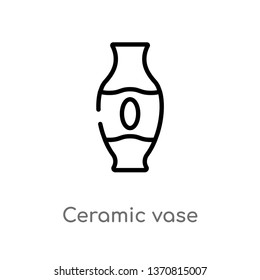 outline ceramic vase vector icon. isolated black simple line element illustration from art concept. editable vector stroke ceramic vase icon on white background