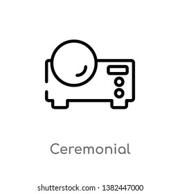 outline ceremonial vector icon. isolated black simple line element illustration from furniture and household concept. editable vector stroke ceremonial icon on white background