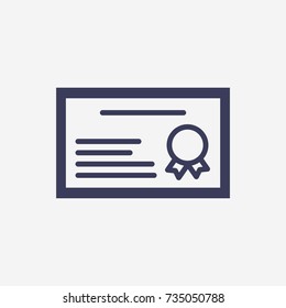 Outline certificate  icon illustration vector symbol
